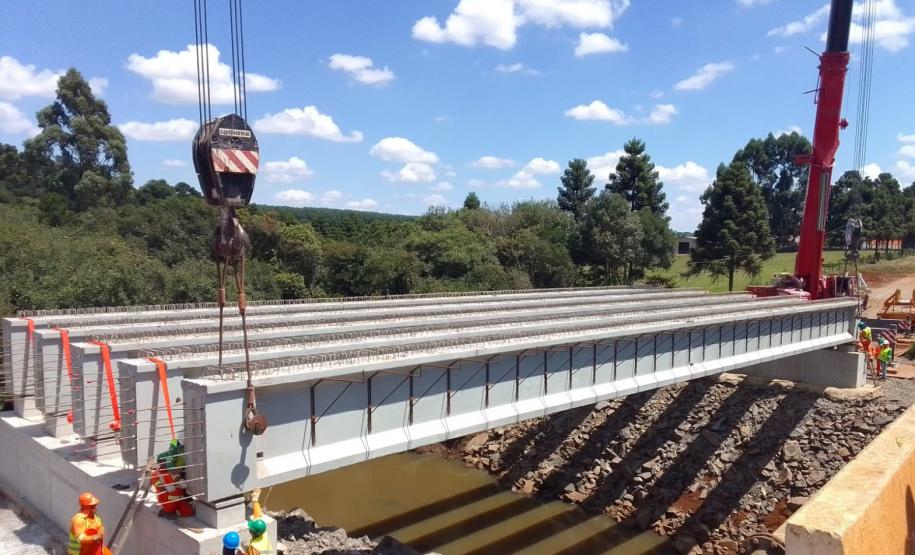 Duplicação da PRC-466 em Guarapuava avança com nova ponte e pista de concreto Foto: DER