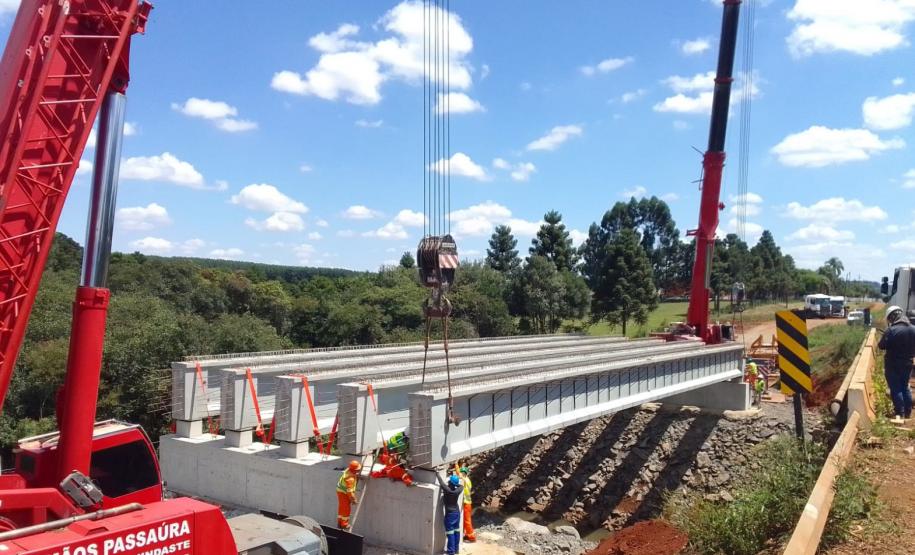Duplicação da PRC-466 em Guarapuava avança com nova ponte e pista de concreto Foto: DER