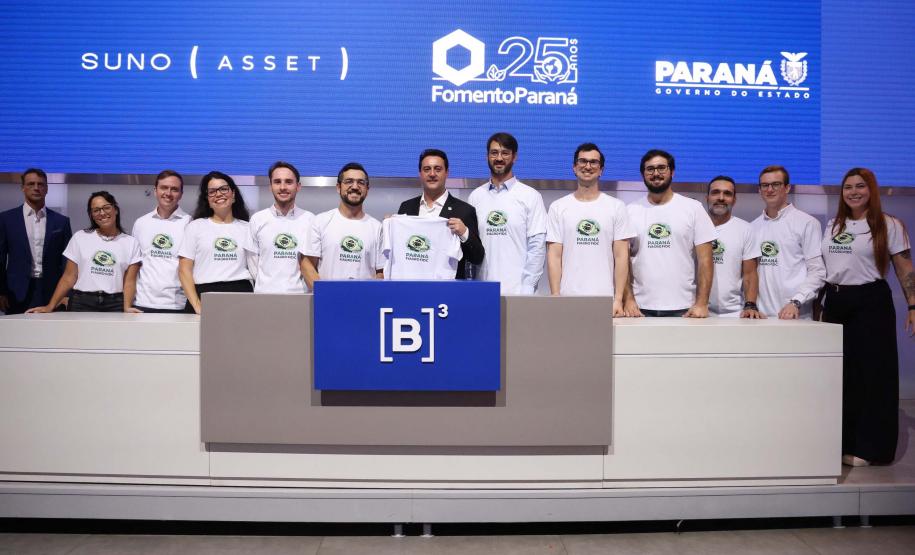 O governador Carlos Massa Ratinho Junior lançou nesta quinta-feira (3) na B3, em São Paulo, um projeto inédito no Brasil para o financiamento do agronegócio. Foto: Jonathan Campos/AEN