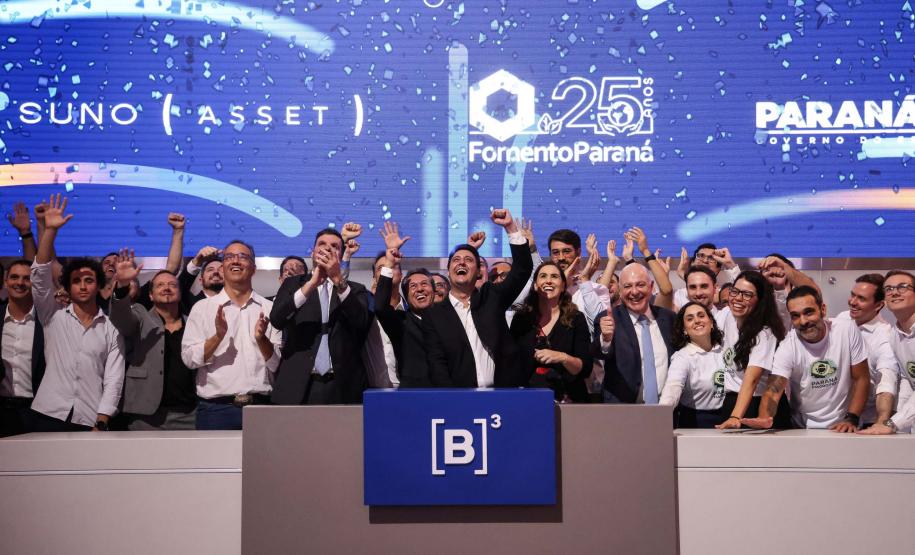 O governador Carlos Massa Ratinho Junior lançou nesta quinta-feira (3) na B3, em São Paulo, um projeto inédito no Brasil para o financiamento do agronegócio. Foto: Jonathan Campos/AEN