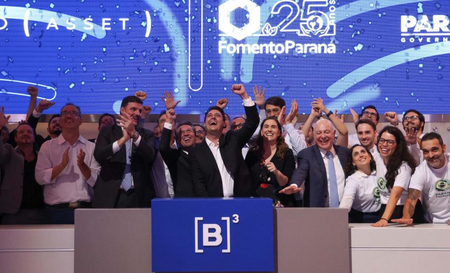 O governador Carlos Massa Ratinho Junior lançou nesta quinta-feira (3) na B3, em São Paulo, um projeto inédito no Brasil para o financiamento do agronegócio. Foto: Jonathan Campos/AEN