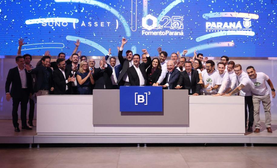 O governador Carlos Massa Ratinho Junior lançou nesta quinta-feira (3) na B3, em São Paulo, um projeto inédito no Brasil para o financiamento do agronegócio. Foto: Jonathan Campos/AEN