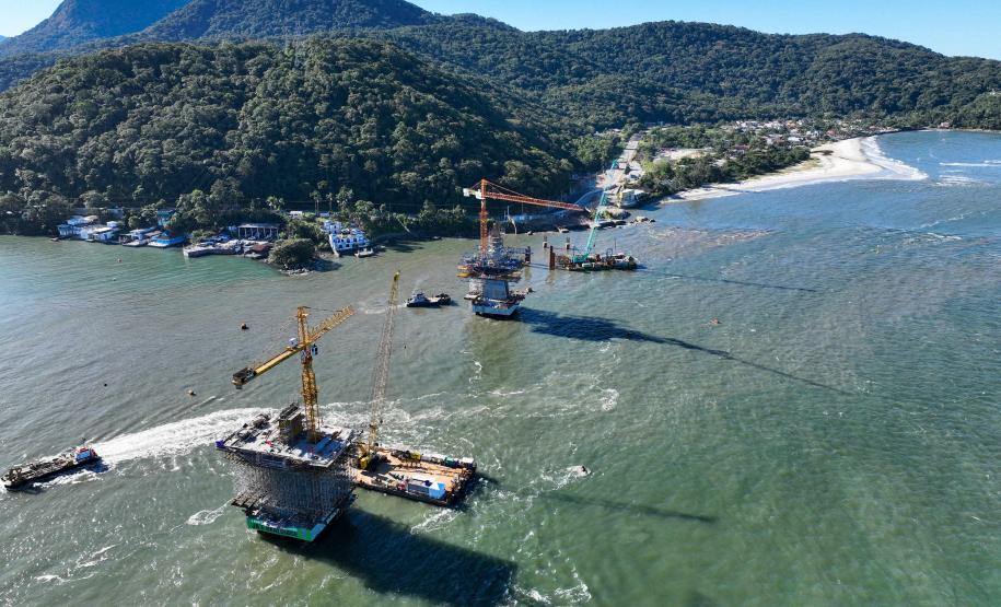 Ponte de Guaratuba chega a 60% de execução com avanço nas obras dos acessos