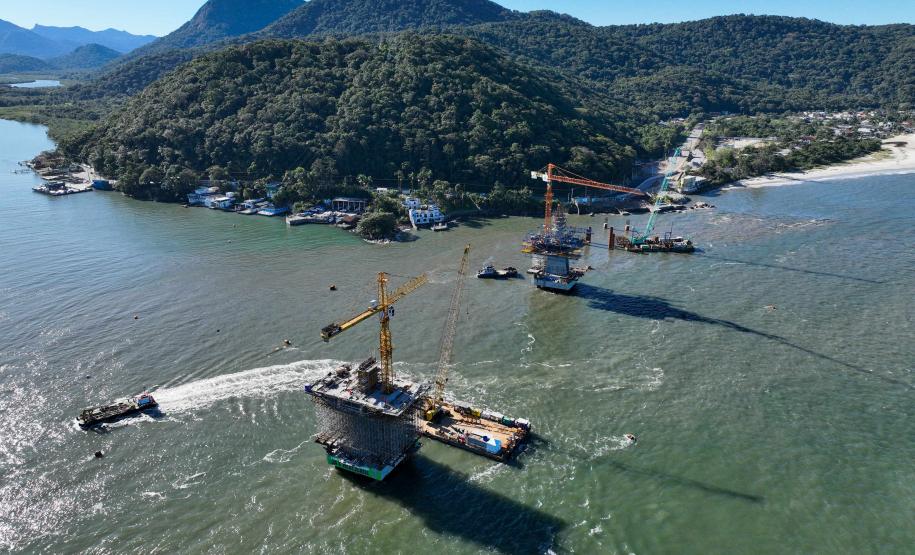 Ponte de Guaratuba chega a 60% de execução com avanço nas obras dos acessos