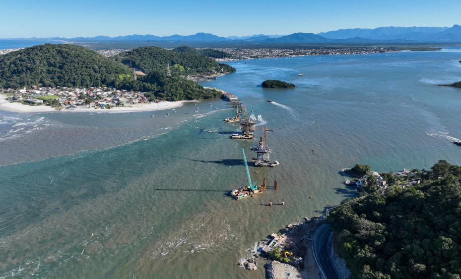 Ponte de Guaratuba chega a 60% de execução com avanço nas obras dos acessos