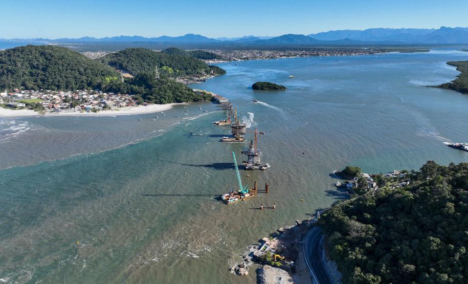 Ponte de Guaratuba chega a 60% de execução com avanço nas obras dos acessos