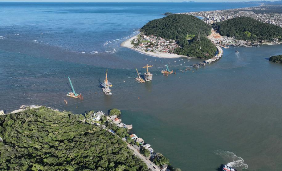 Ponte de Guaratuba chega a 60% de execução com avanço nas obras dos acessos