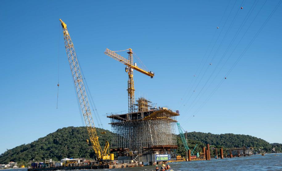 Ponte de Guaratuba chega a 60% de execução com avanço nas obras dos acessos