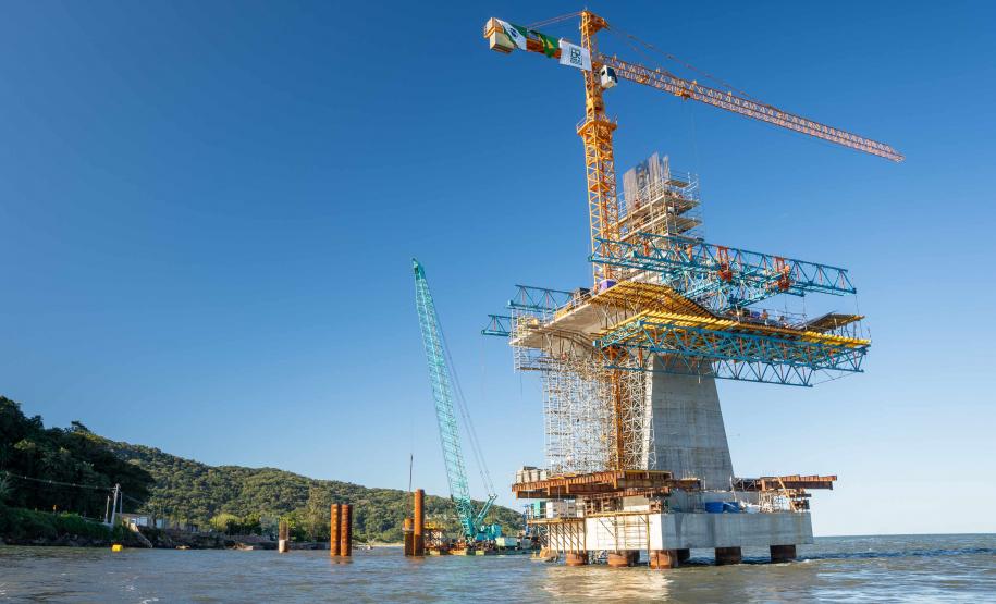 Ponte de Guaratuba chega a 60% de execução com avanço nas obras dos acessos