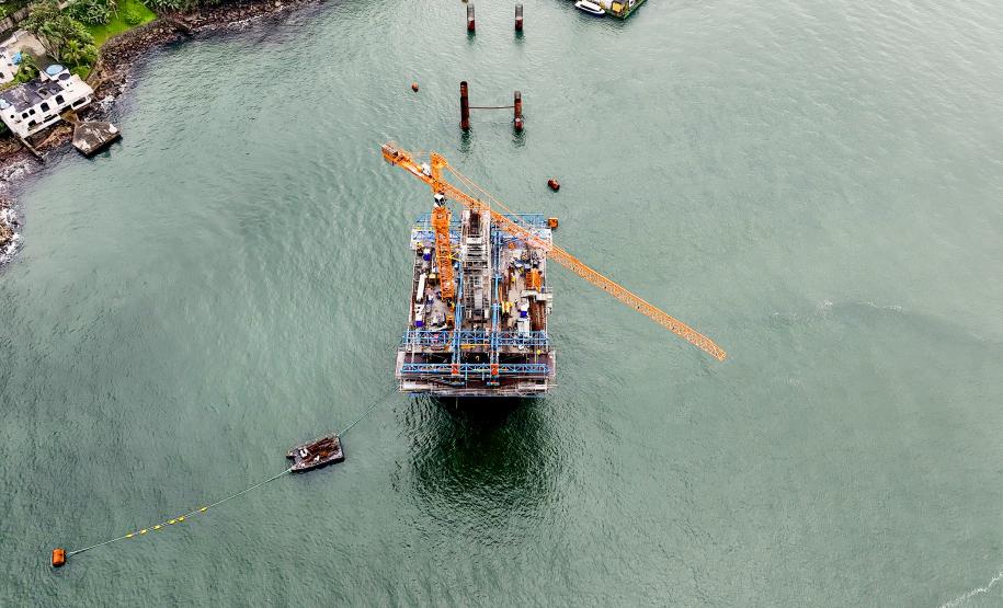 Obras da Ponte de Guaratuba chegam a 65% com destaque para avanço do trecho estaiado
