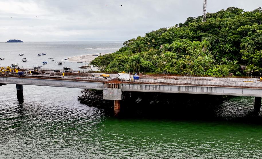 Obras da Ponte de Guaratuba chegam a 65% com destaque para avanço do trecho estaiado