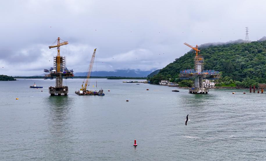 Obras da Ponte de Guaratuba chegam a 65% com destaque para avanço do trecho estaiado