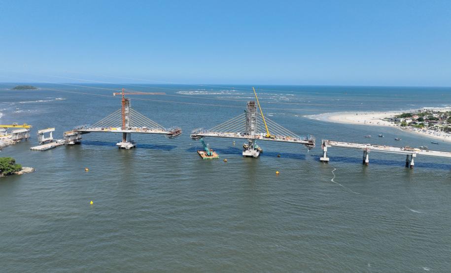 Reta final: veja como vai funcionar o encontro da parte estaiada da Ponte de Guaratuba