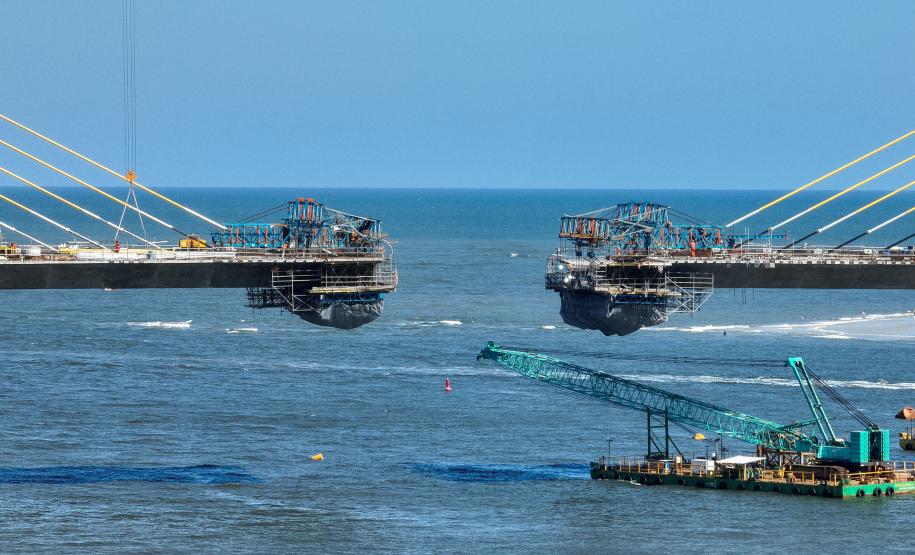 Reta final: veja como vai funcionar o encontro da parte estaiada da Ponte de Guaratuba