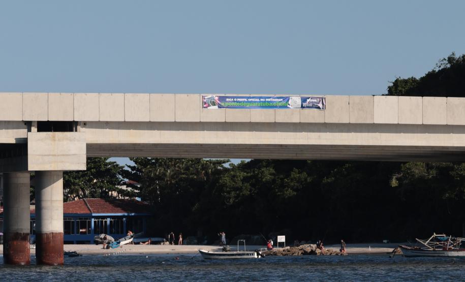 Com trecho estaiado quase pronto e 160 vigas lançadas, Ponte de Guaratuba atinge 91% de execução