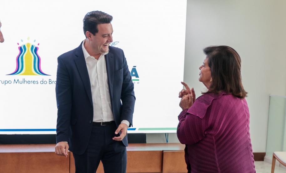 O governador Carlos Massa Ratinho Junior recebe nesta segunda-feira (23) representantes do Grupo Mulheres do Brasil.