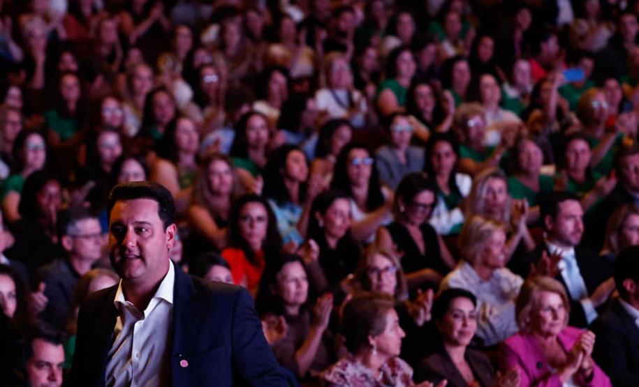 Governador Carlos Massa Ratinho Júnior participou nesta terça-feira (3) do evento Paraná Unido pelas Mulheres - As Protagonistas, no Teatro Guaíra.