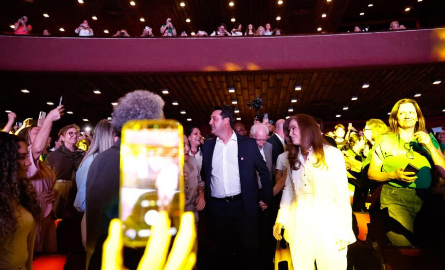 Governador Carlos Massa Ratinho Júnior participou nesta terça-feira (3) do evento Paraná Unido pelas Mulheres - As Protagonistas, no Teatro Guaíra.