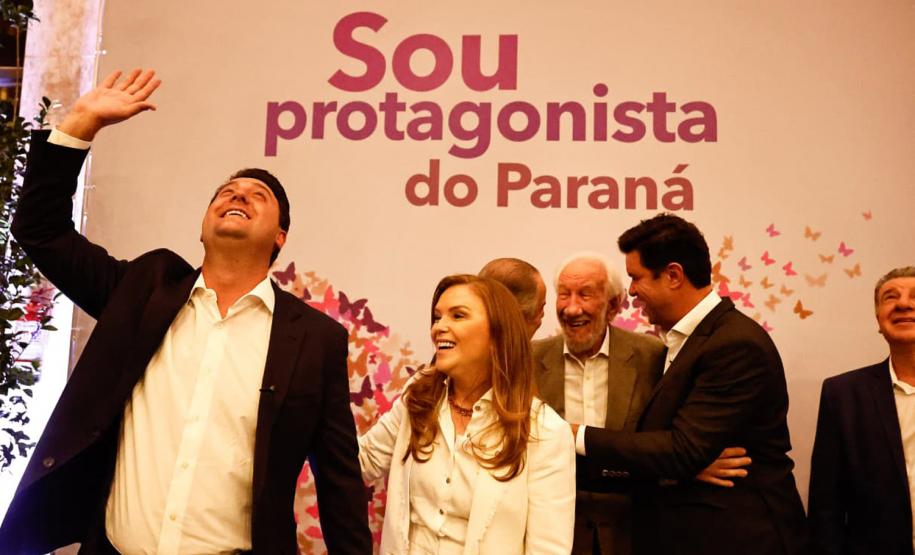 Governador Carlos Massa Ratinho Júnior participou nesta terça-feira (3) do evento Paraná Unido pelas Mulheres - As Protagonistas, no Teatro Guaíra.