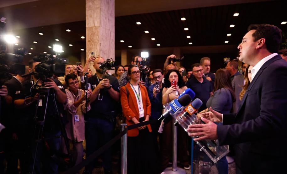 Governador Carlos Massa Ratinho Júnior participou nesta terça-feira (3) do evento Paraná Unido pelas Mulheres - As Protagonistas, no Teatro Guaíra.