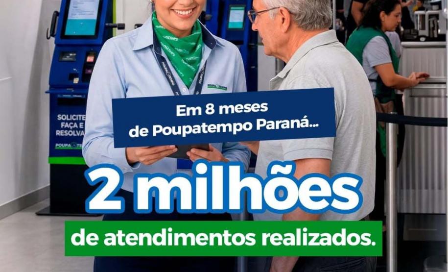 Poupatempo Paraná ultrapassa a marca de 2 milhões de atendimentos