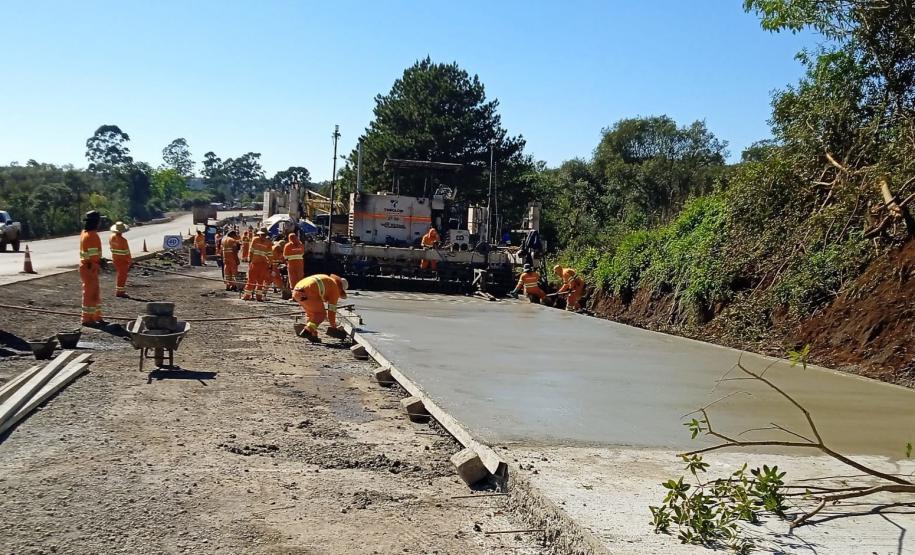 Duplicação em concreto de rodovia entre Pitanga e Turvo chega a 57,8% de execução
